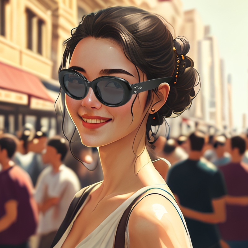 Kính Mát Gọng oval Phong Cách vintage Sang Trọng Cho Nữ