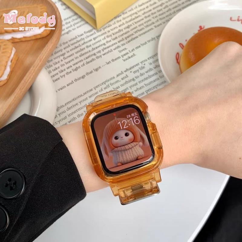 Dây Đeo Trong Suốt Cho Đồng Hồ Thông Minh iwatch 45 / 44 / 42 / 41 / 40 / 38mm series 8 / 7 / 6 / 5 / se / 4 / 3