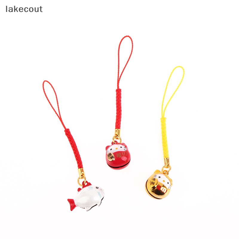 Lat Chuông Đồng Hình Mèo May Mắn Nhật Bản Chuông Đồng Trang Trí Điện Thoại Di Động