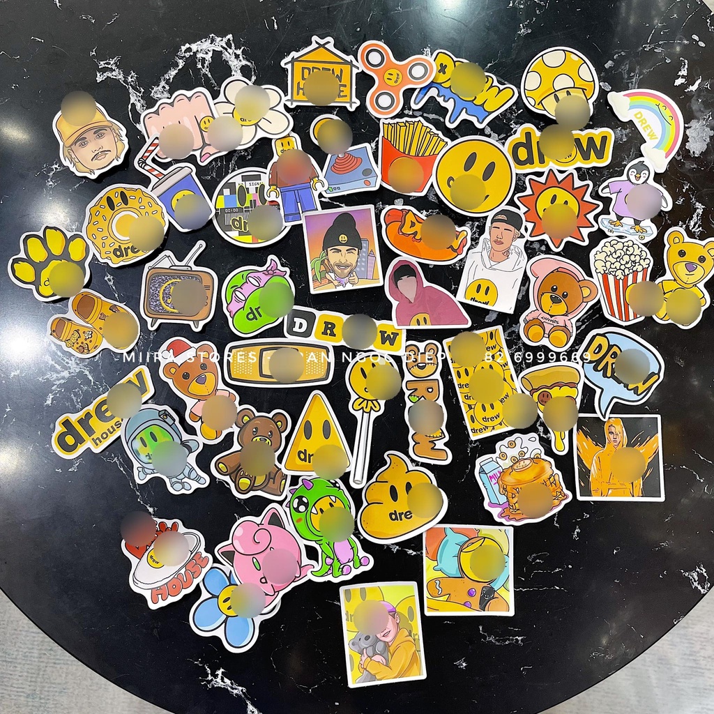 SET STICKER D HOUSE 51 cái trang trí laptop, xe hơi