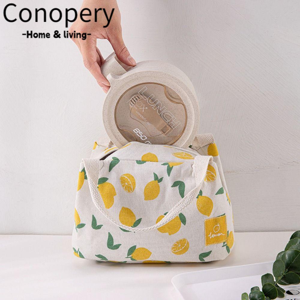 Conopery Túi Đựng Thức Ăn Trưa Giữ Nhiệt Chống Nước In Hình Trái Cây Dễ Thương
