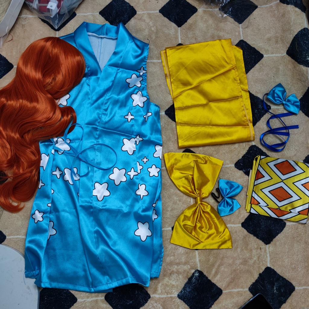 Bộ Tóc Giả kimono Hóa Trang Nhân Vật nami wano Trong Phim Hoạt Hình one piece
