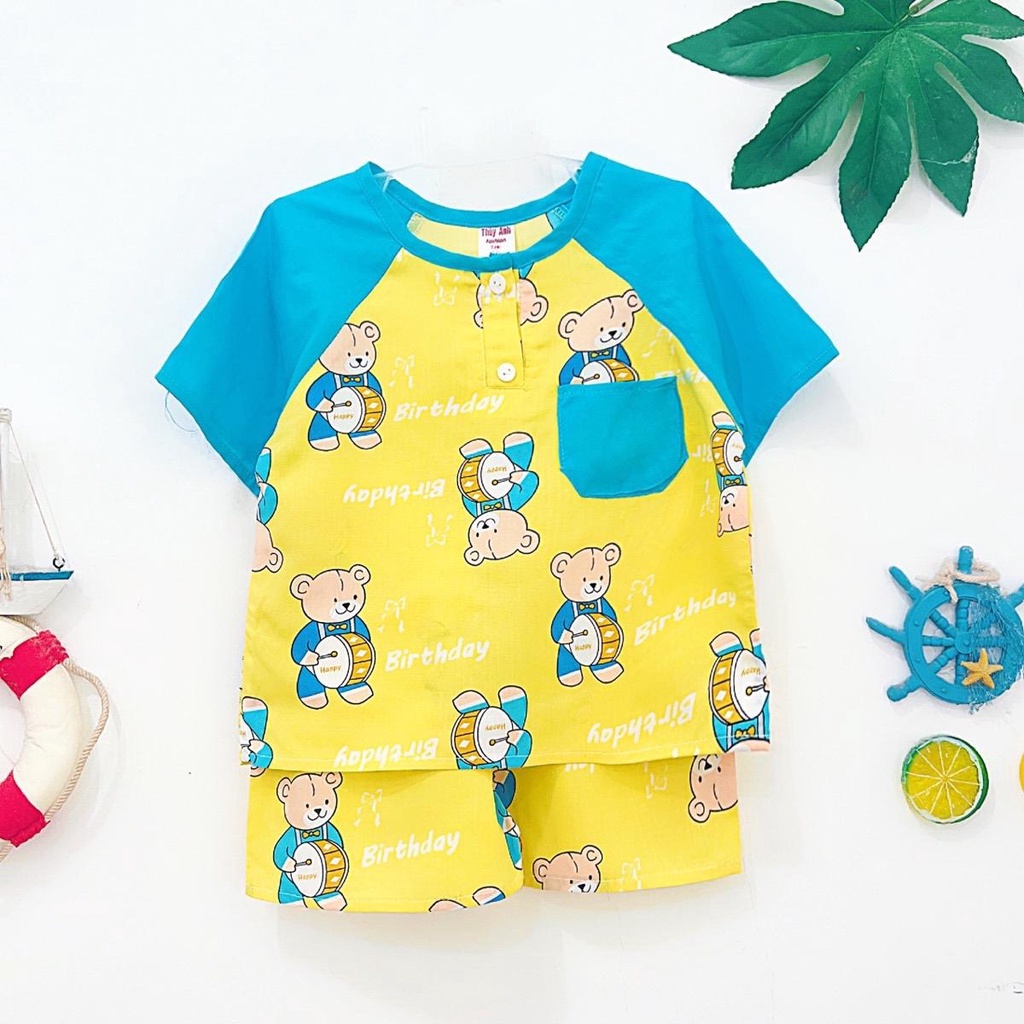 TOLEXINH  Bộ tay ngắn quần đùi phối màu bé trai - vải loại 1