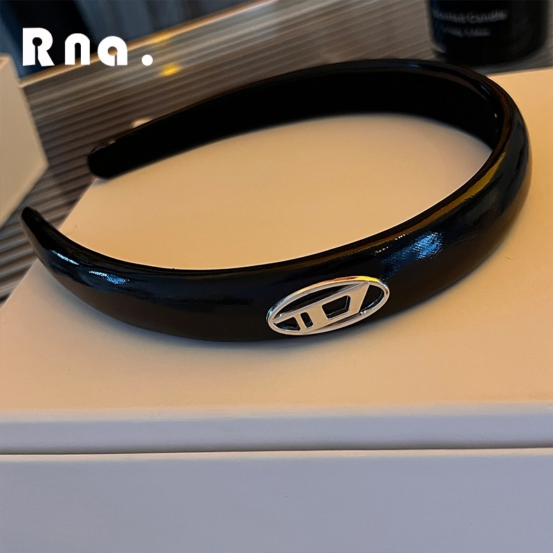 Băng Đô Da Bản Rộng Màu Đen Thời Trang Mới 2023