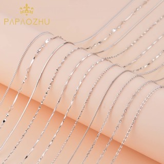 Papaozhu Vòng cổ Bạc s925 Ngắn Đính Kim Sa Mặc Hàng Ngày Cho Nam Và Nữ