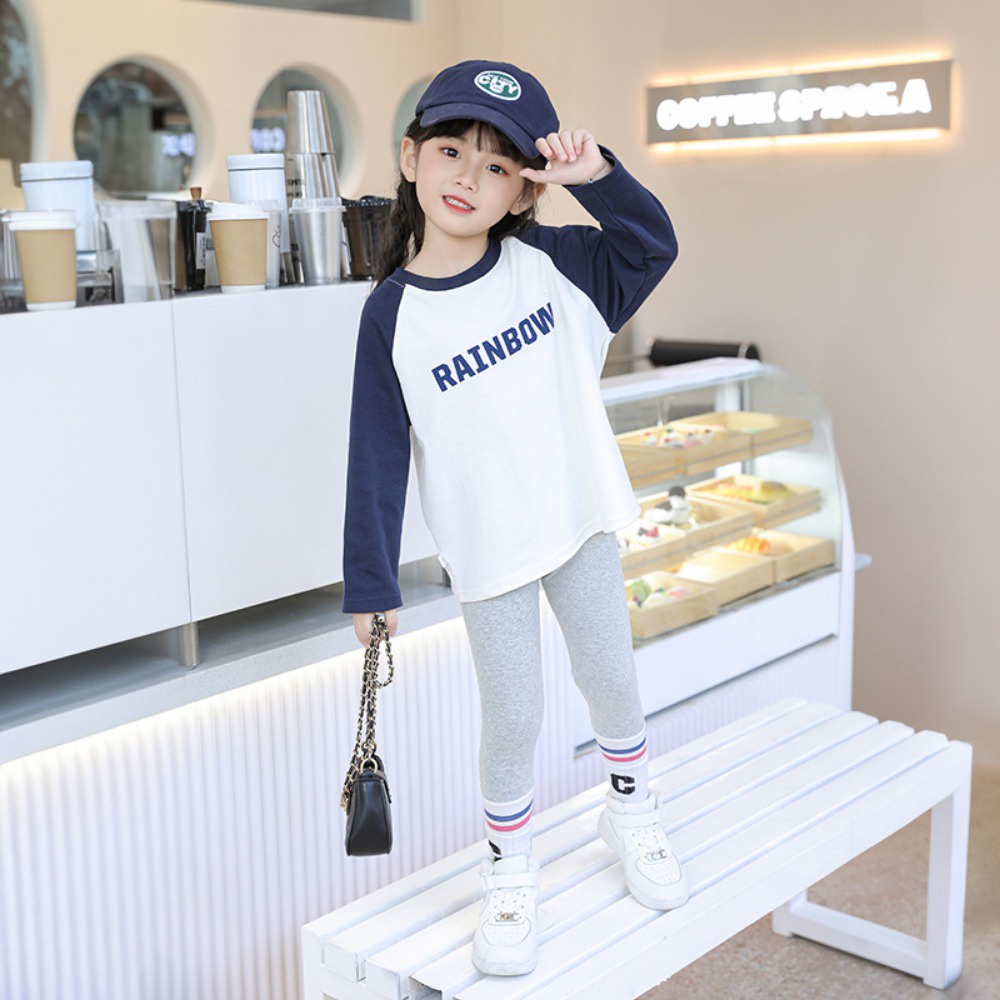 Set Áo Thun Tay Dài Và Quần Dài Cho Bé Gái