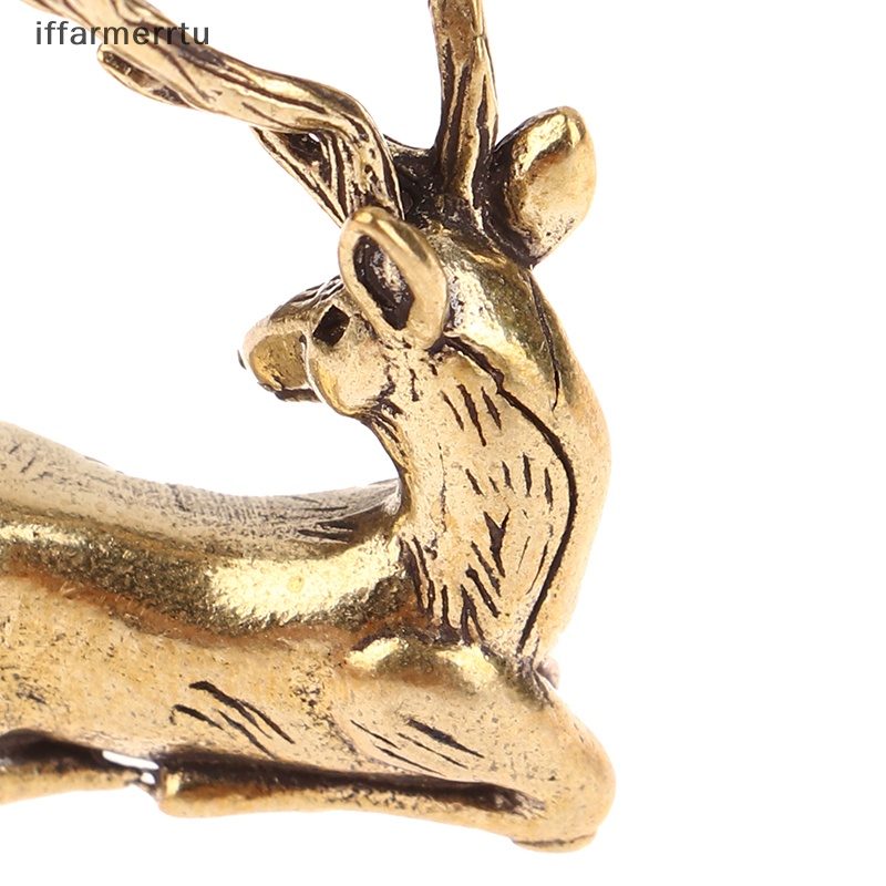 1 Tượng Trang Trí Giáng Sinh Bằng Đồng Thau Hình Tuần Lộc mini Để Bàn