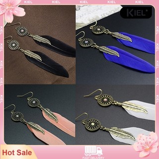 ♥bông tai hợp kim dạng lông vũ vintage