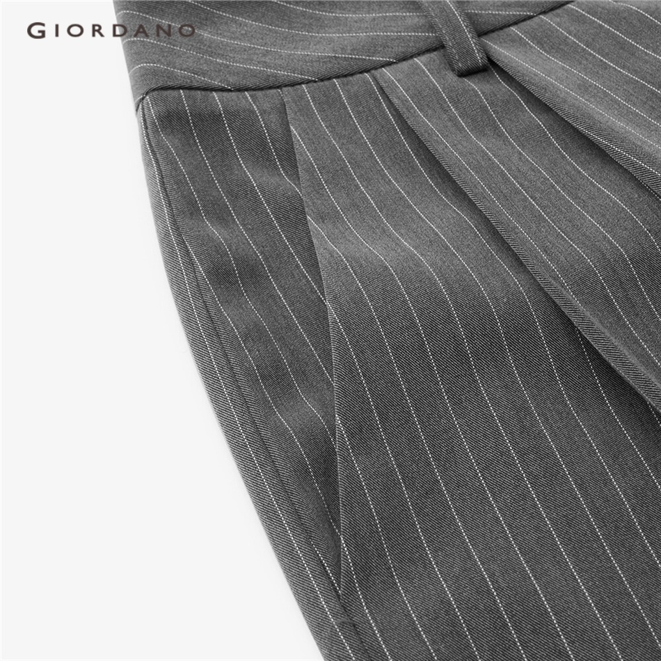 GIORDANO WOMEN Pleated stripe suit pants 18413917
