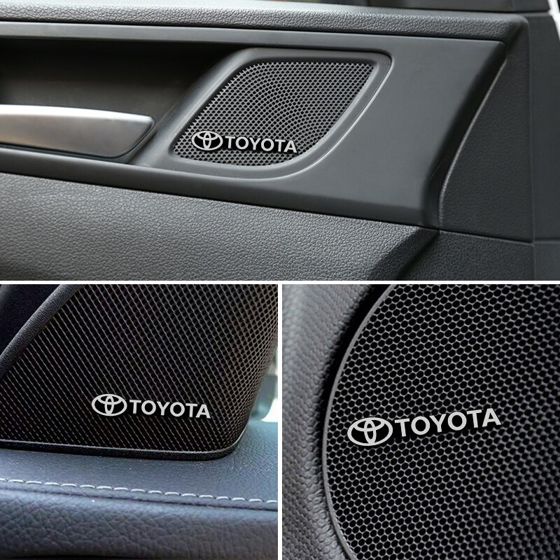 Bộ 4 Miếng Dán 3d Bằng Nhôm Cho Loa Âm Thanh Nổi toyota rush wigo vios innova avanza fortuner
