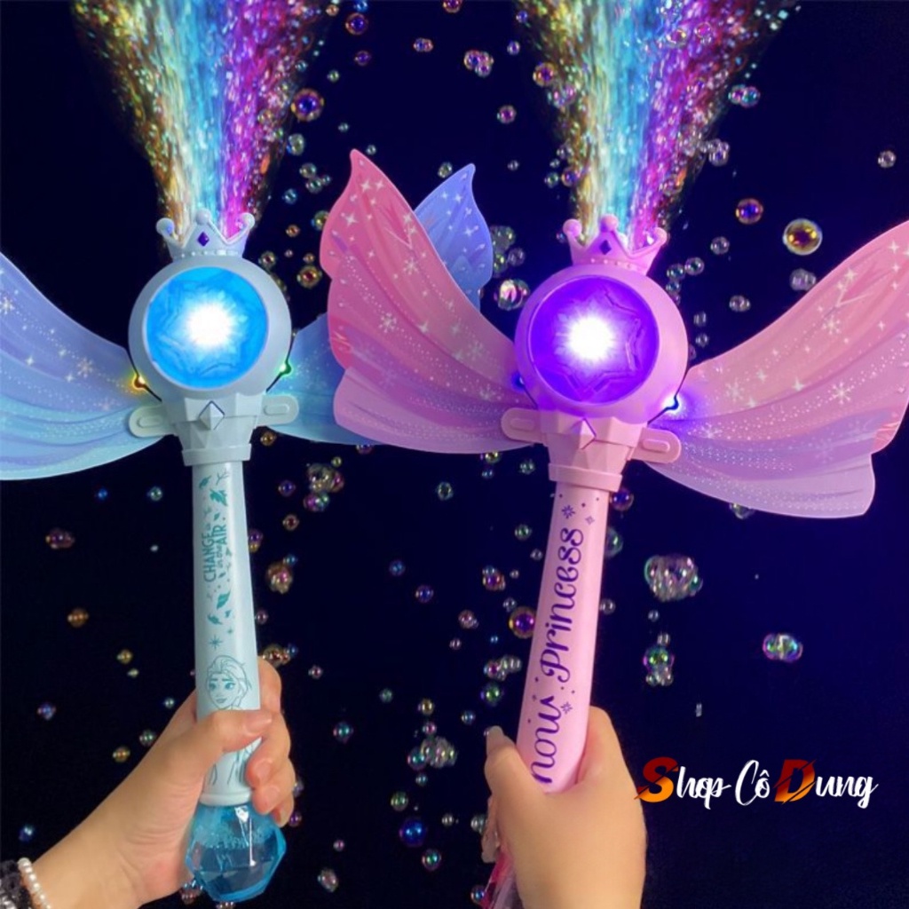 Tiên Bướm Bong Bóng Đũa Công Chúa Vương Miện Lục Giác Ngôi Sao, gậy phép thuật bóng xà phòng cánh nhạt