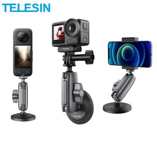 Telesin aluminum alloy magnetic action camera holder 360° adjustable 1/4 adapter for gopro insta360 dji osmo action smart phone