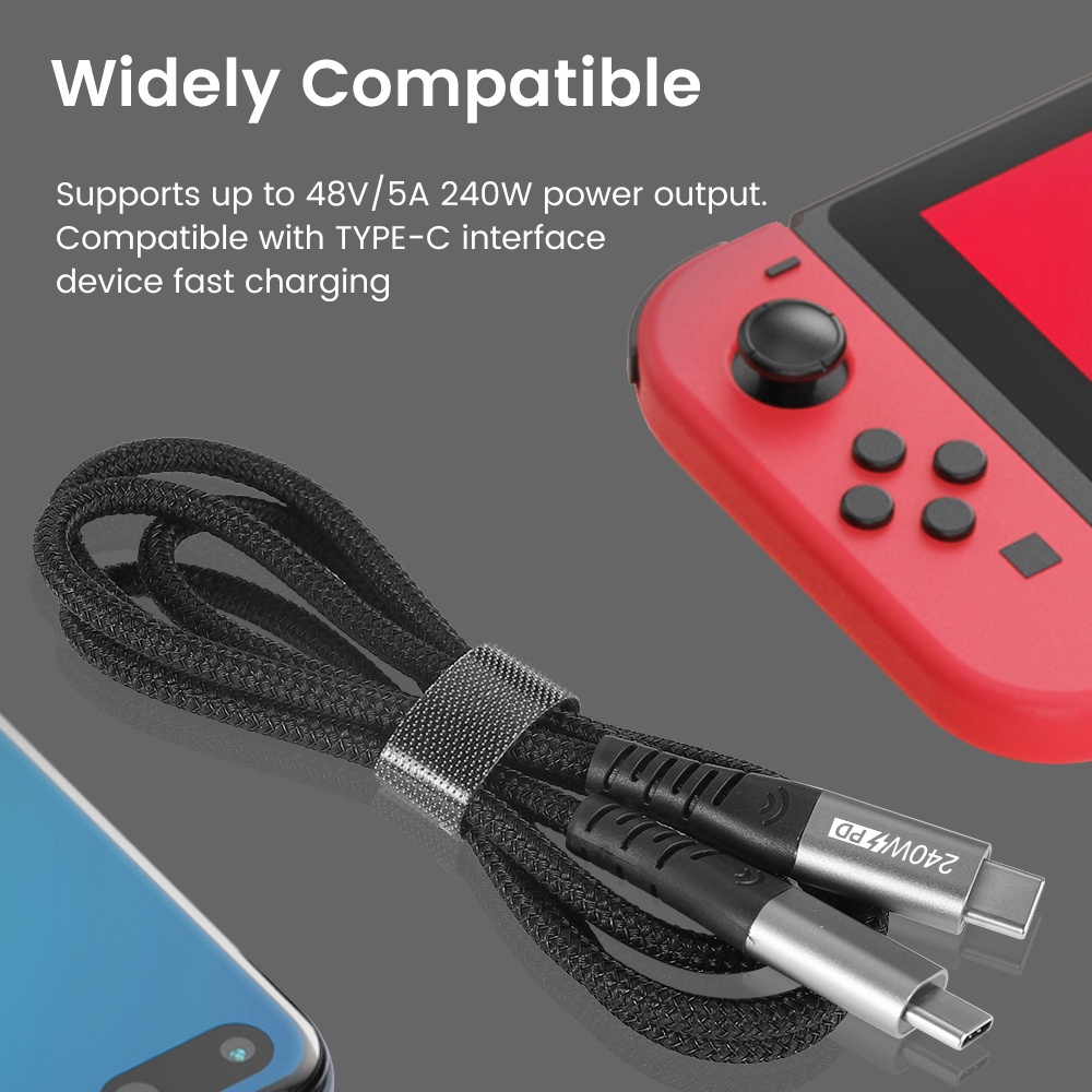 Elough PD 240W Elbow Super Fast Charging Cable Type C To Type C Wire Cable Data Cord