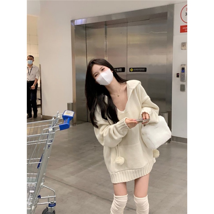 Áo sweater Dệt Kim Dày Dặn Màu Trơn Phong Cách Hàn Quốc Thời Trang Thu Đông Mới Cho Nữ