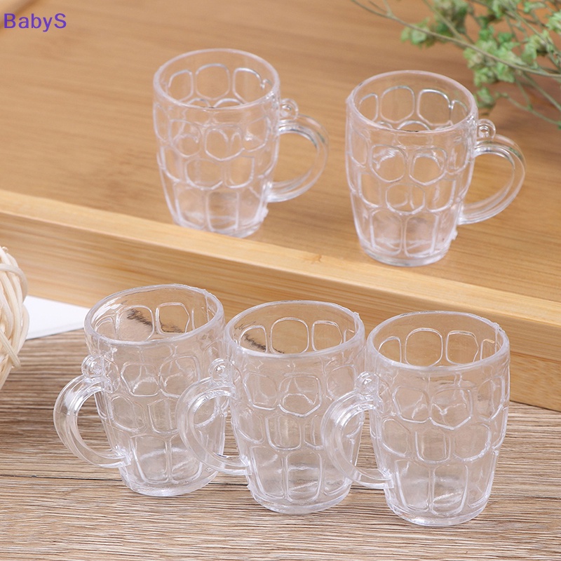 Set 5 Ly Nhựa Uống Rượu / Bia Mini Tỉ Lệ 1: 12 Trang Trí Nhà Búp Bê vn