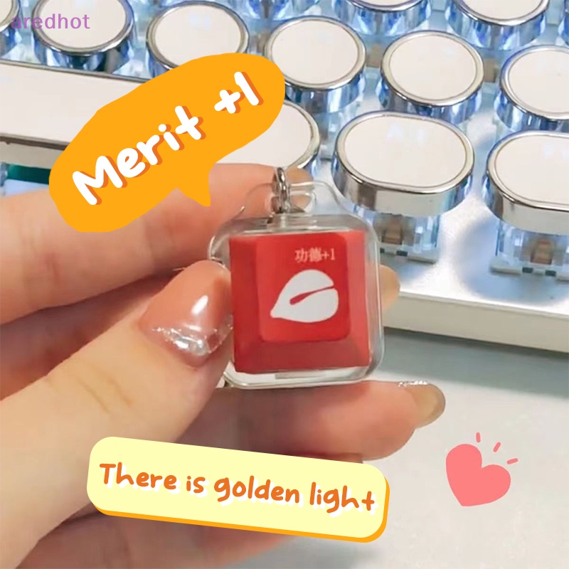Aredhot merit + 1 Móc Khóa Vòng cổ Đèn led muyu deion Nút Bàn Phím Cơ Giảm Căng Thẳng Mới