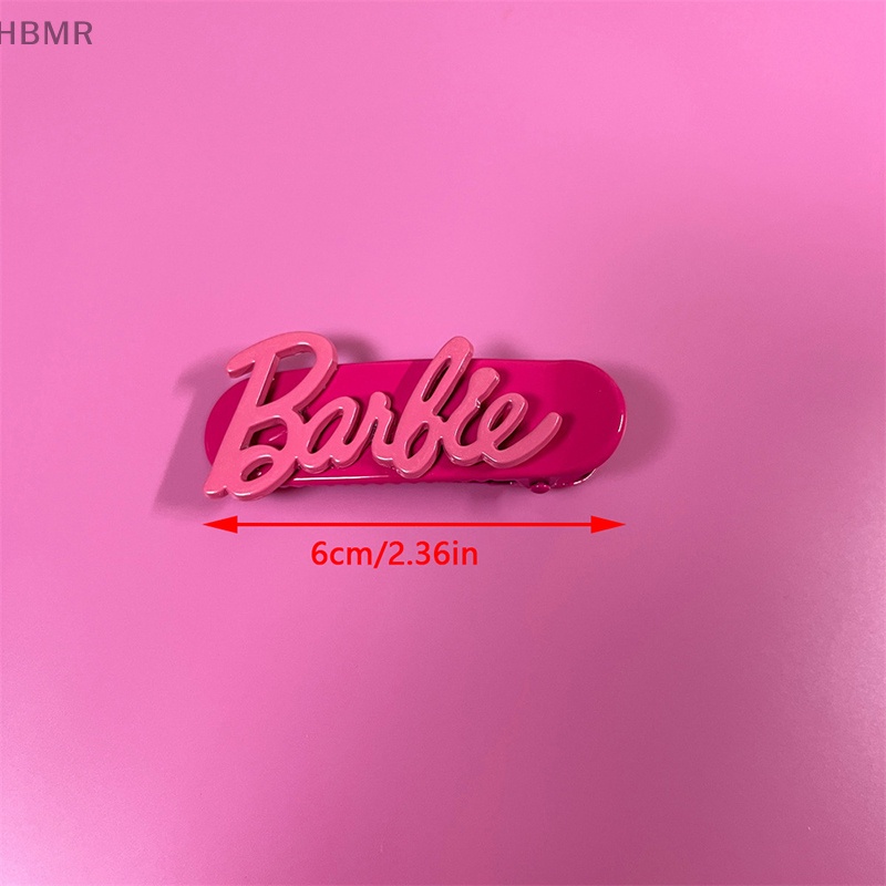 Kẹp Tóc Mái Màu Đỏ Hồng Với Họa Tiết Chữ Búp Bê barbie Quà Tặng Cho Bạn Gái