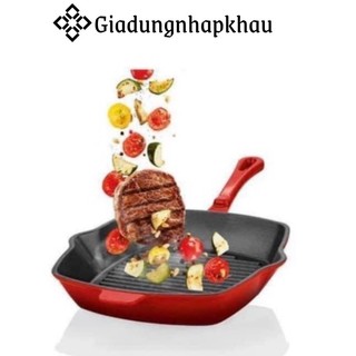 Chảo gang chống dính ernesto, đường kính 26cm, dẫn nhiệt tốt, dùng cho mọi loại bếp, nhập đức, giadungnhapkhau19