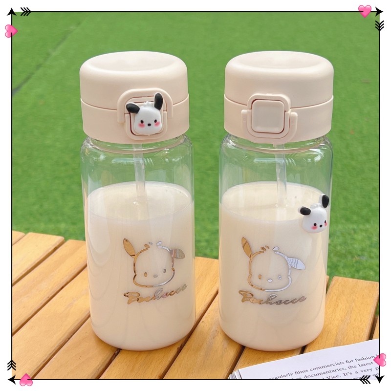 Bình Nước SchoolMate Hình Chú Chó Dễ Thương Xinh Xắn, dễ thương màu be sữa - Giao hàng nhanh