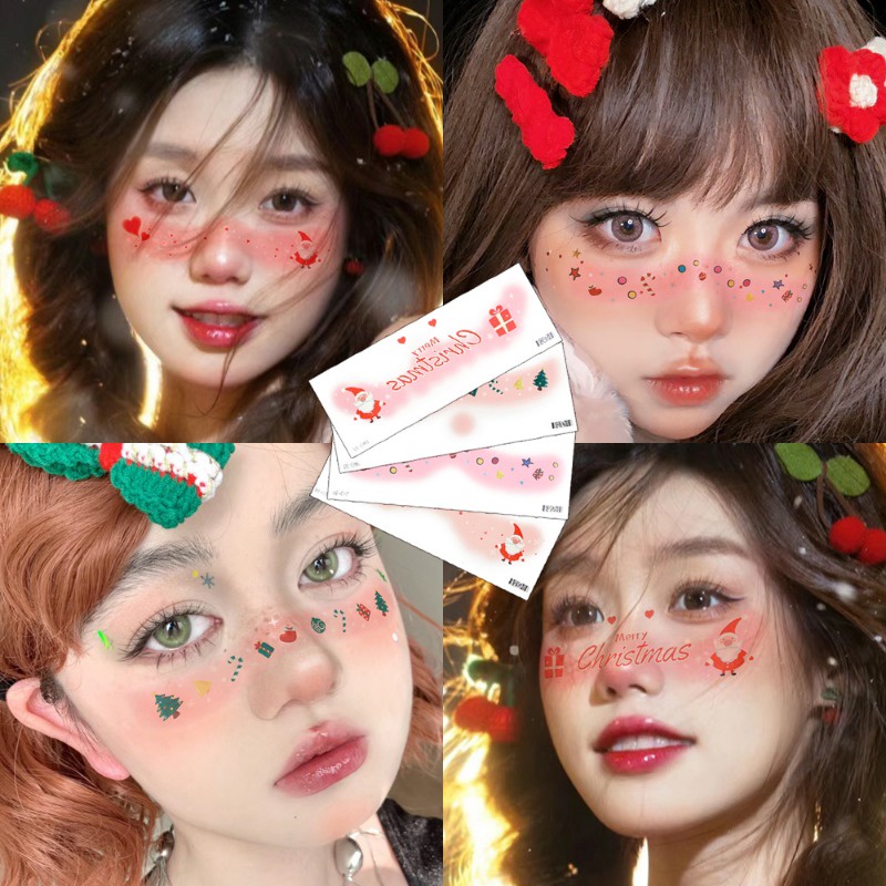Hình Xăm Dán Giáng Sinh / Hình Xăm Tạm Thời Ngọt Ngào Không Thấm Nước Cho Trẻ Em / Người Lớn / Ông Già Noel Tự Trang Trí Nghệ Thuật / Cây Thông Noel