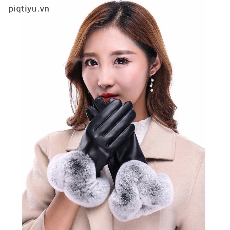 1 Đôi Găng Tay Da Giả Giữ Ấm Cho Nữ vn