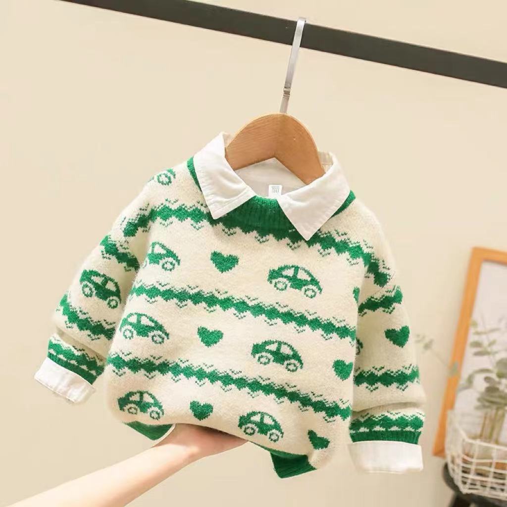 Áo sweater Chui Đầu Vải Nhung Lông Chồn Phong Cách Hàn Quốc 2023 Cho Bé Trai Và Bé Gái