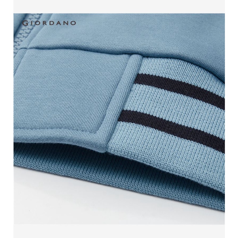 GIORDANO MEN Contrast color raglan sleeve fleece bomber jacket 01073859