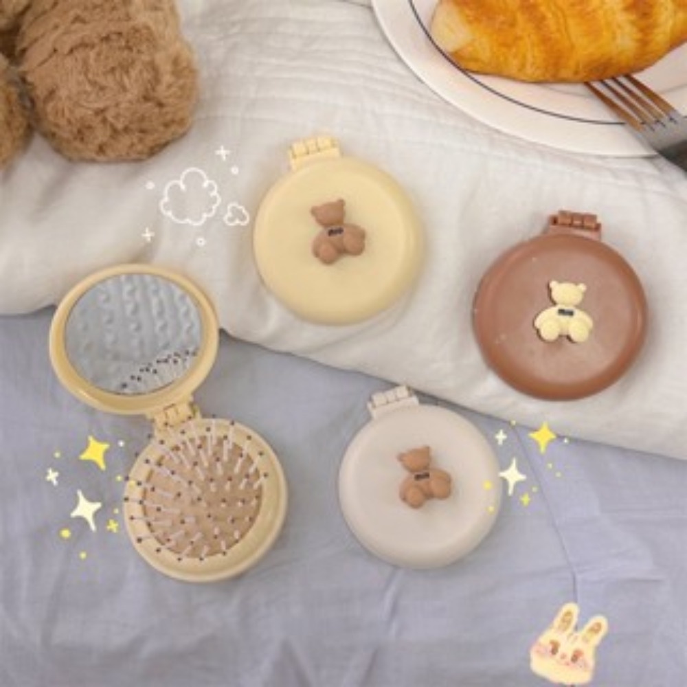 Lược Chải Tóc mini Chống Tĩnh Điện Hình Gấu Hoạt Hình Dễ Thương Cho Bé Gái