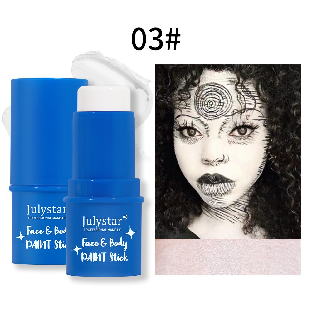 Julystar Halloween Painting Stick Body Painting Cream 8 Màu Huỳnh Quang Hòa Tan Trong Nước Giai đoạn Trên Khuôn Mặt đầy Màu Sắc Glow In The Dark Stage Painting Stick 2024 Mới