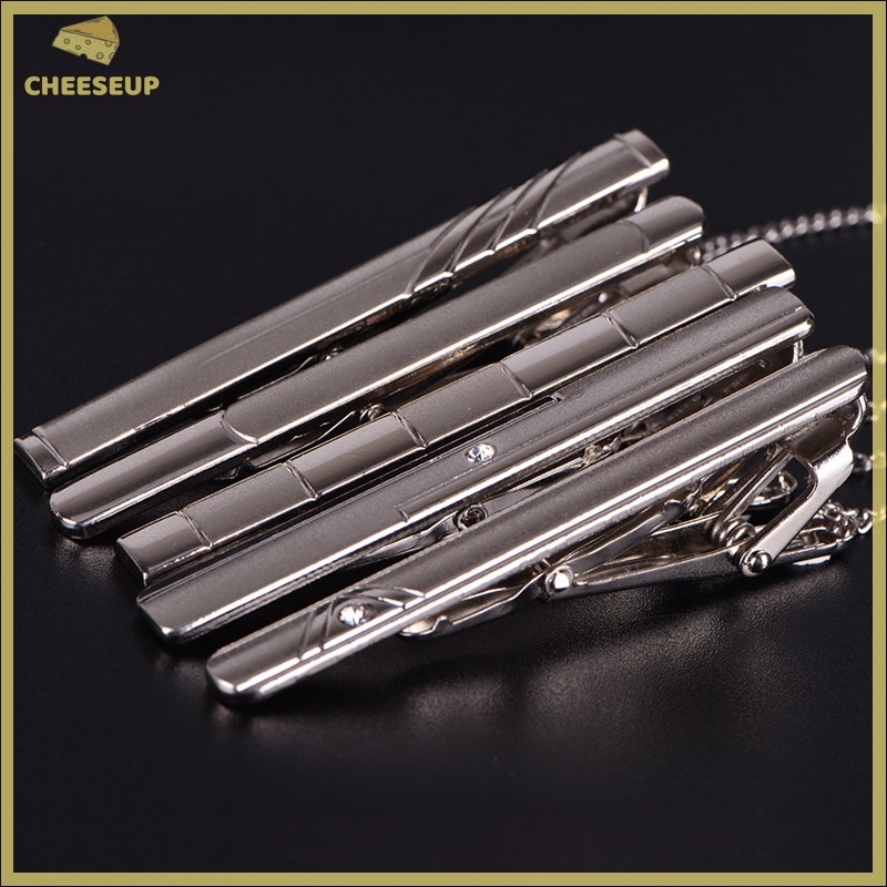 Phô Mai Pho Mát| Kẹp Cà Vạt Màu Bạc Bằng Thép Không Gỉ Mới