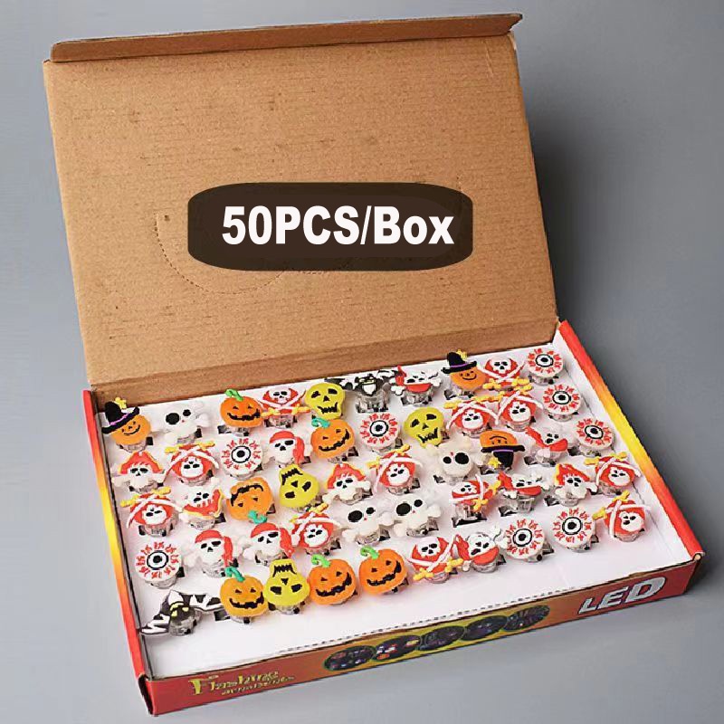 Bộ 50 Nhẫn Đèn led Phát Sáng Phong Cách halloween Độc Đáo