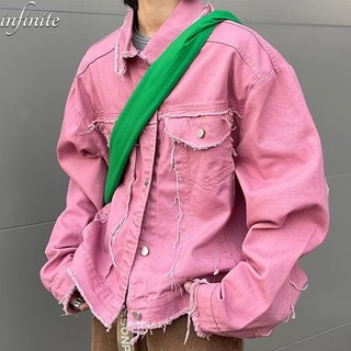 Áo Khoác denim Nam Dáng Rộng Phong Cách Đường Phố Mỹ