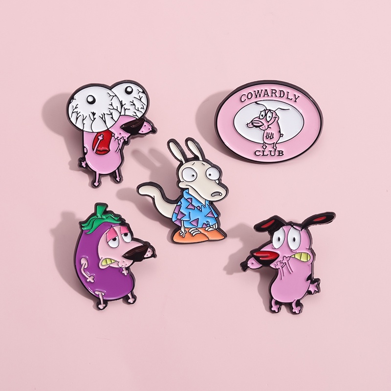 Courage x cowardly dog Ghim Cài Áo Bằng Kim Loại Hoạt Hình anime Dành Cho Bạn Bè Trẻ Em