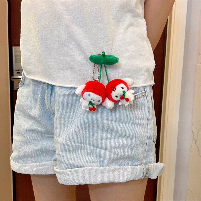 Sanrio Móc Khóa Hình Búp Bê Nhồi Bông kuromi pom pom purin Và hello kitty