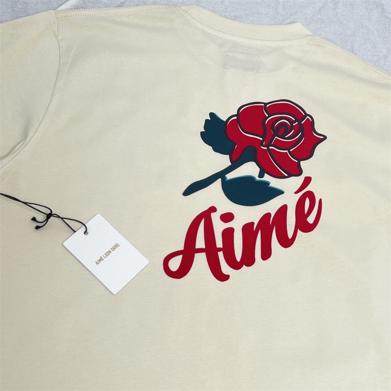 MVEI Aime Leon Dore Rose Graphic Tee Pristin Rose printed short-sleeved T-shirt for men and women
