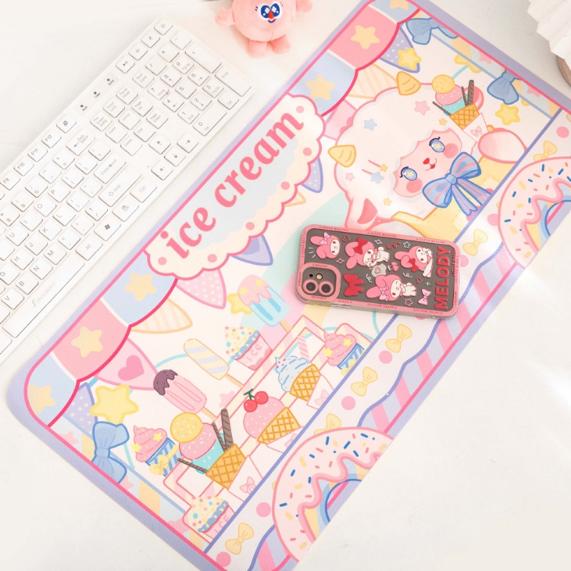 Thảm Lót Chuột 30cm * 60cm Chống Trượt Hình Cừu Hoạt Hình Dễ Thương