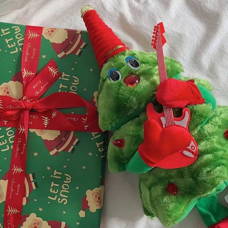 Panda~Đồ chơi nhồi bông Cây thông Noel ngộ nghĩnh + ca hát và nhảy múa Giáng sinh búp bê quà tặng ngày lễ trang trí Đồ chơi mô phỏng quà sinh nhật 0306