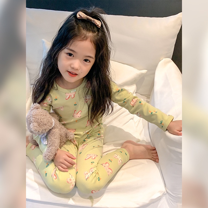 Bộ Đồ Ngủ Dài Trung Bình Thoải Mái Thoáng Khí Phong Cách Thời Trang Xuân Thu Mới Cho Bé Gái Kích Thước 90-140cm