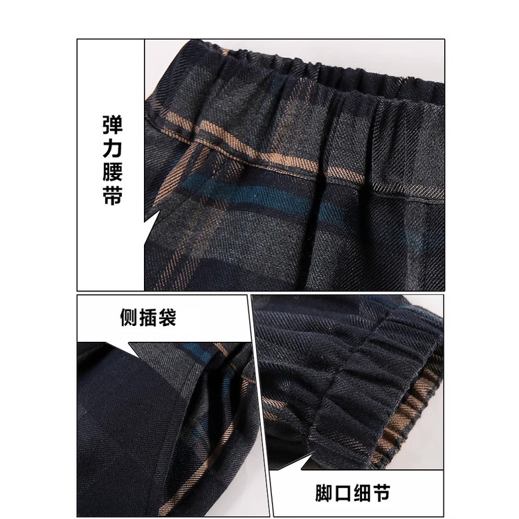 Quần Thể Thao Lót Lông Cừu Mỏng Dáng Rộng Lót Vải Dày Ấm Áp Mùa Thu Đông Dành Cho Trẻ Em 100-160cm @