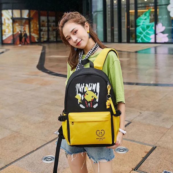 MOUSOON Mới Ba Lô Học Sinh In Hình pikachu Dễ Thương Cho Bé