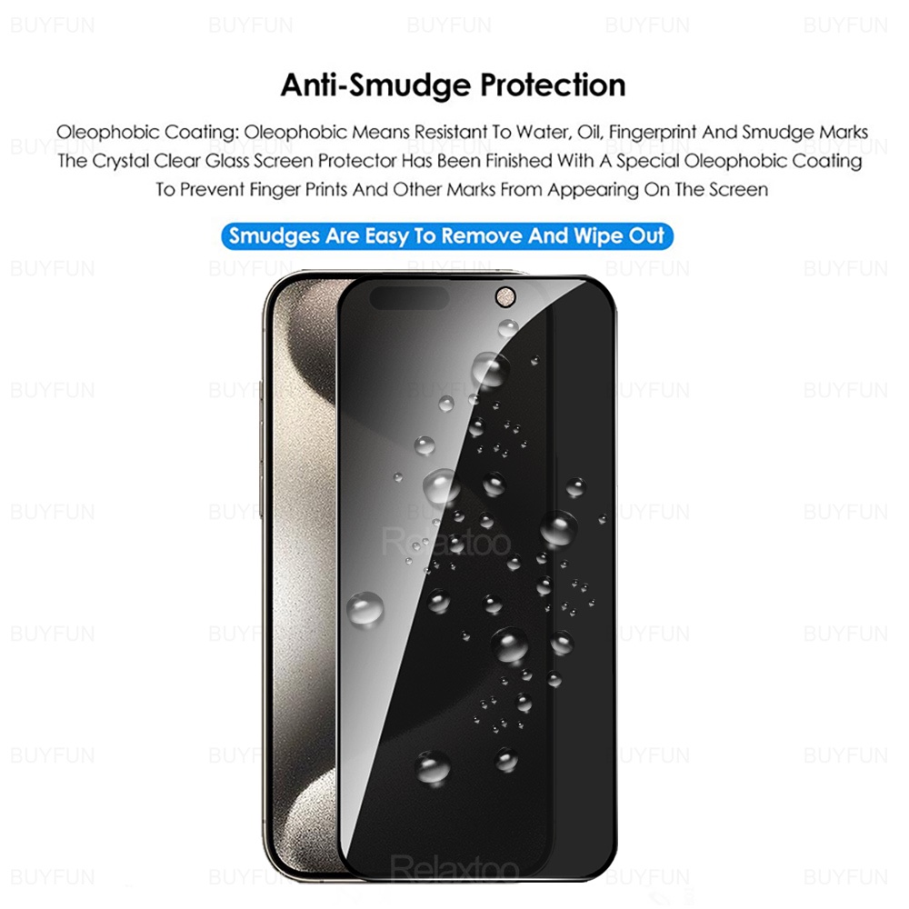 2Pcs Privacy Tempered Glass For iPhone 15 Pro Max Anti-Spy Screen Protector iPhone15 Plus iPhone15Pro 15Pro 15Plus ProMax Glass