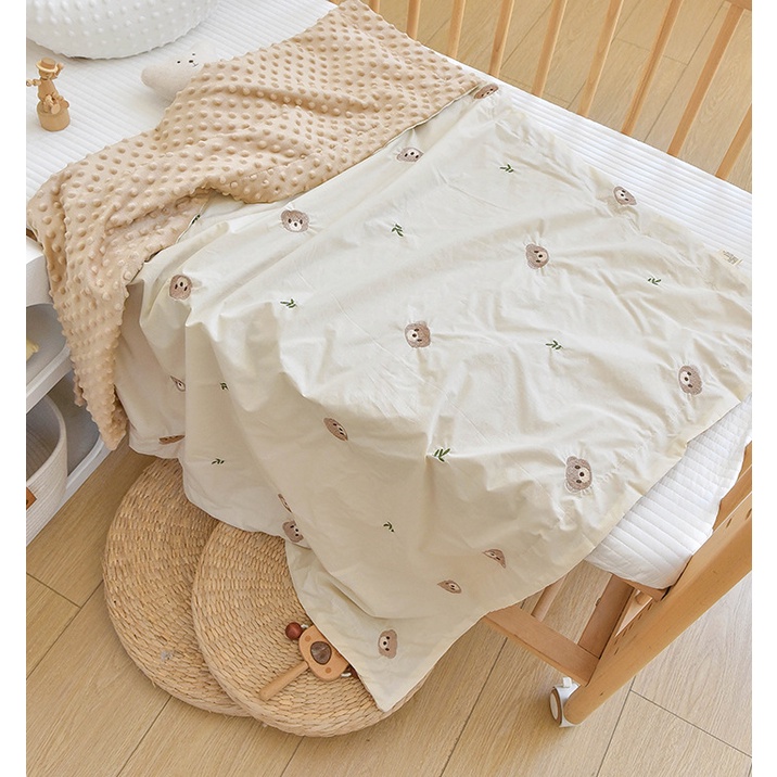 Chăn cotton Màu Trơn Thoáng Khí Cao Cấp Dành Cho Em Bé