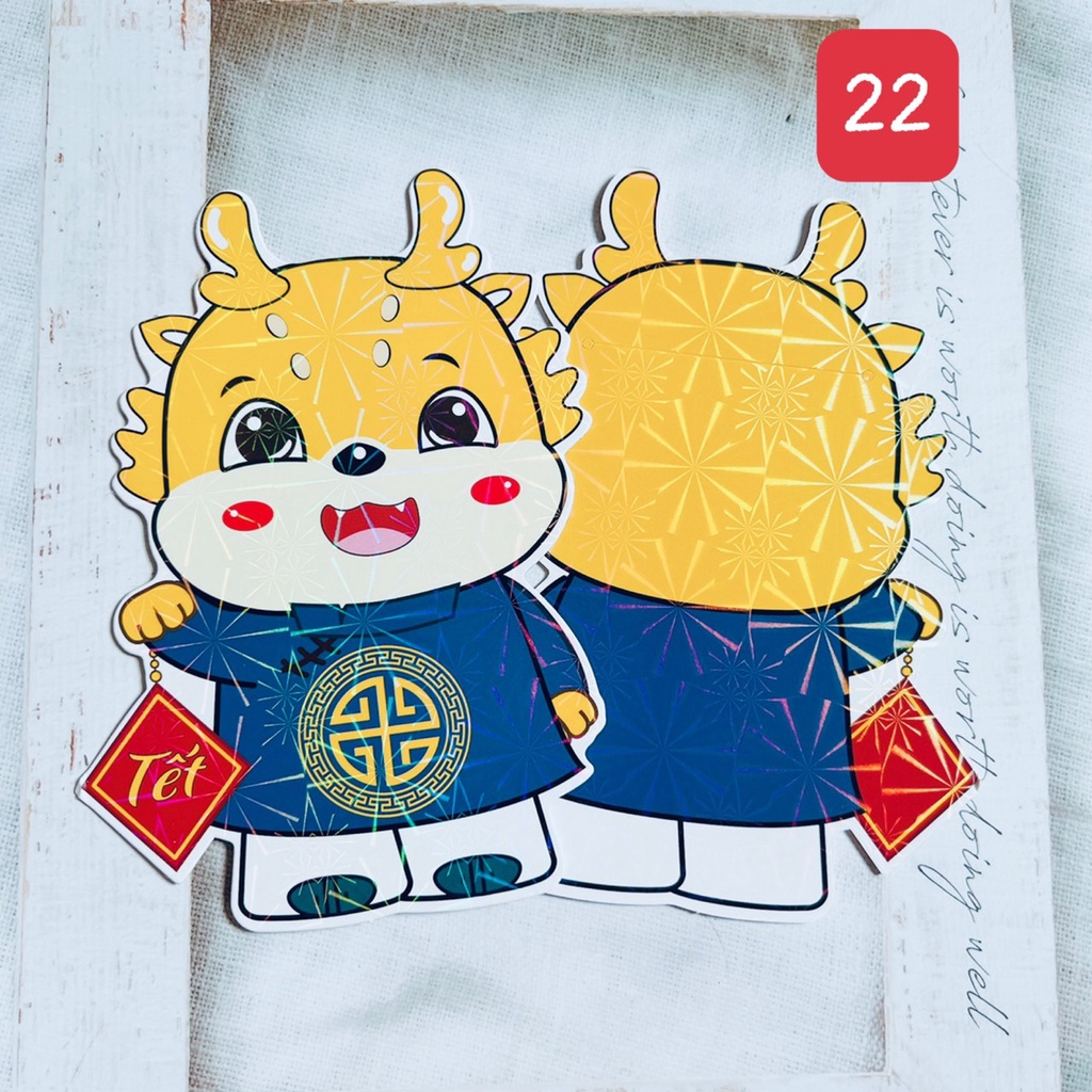 1 BAO LÌ XÌ CHIBI 2024 GIẤY BÓNG & LỤA DÀY, bao lì xì tết