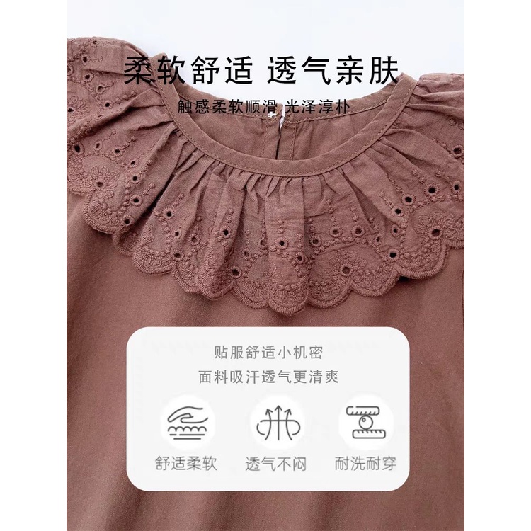 Set Đồ Hai Món Áo Sơ Mi Phối Quần Dài In Hoa Thời Trang Xuân Thu 2023 Mới Cho Bé Gái