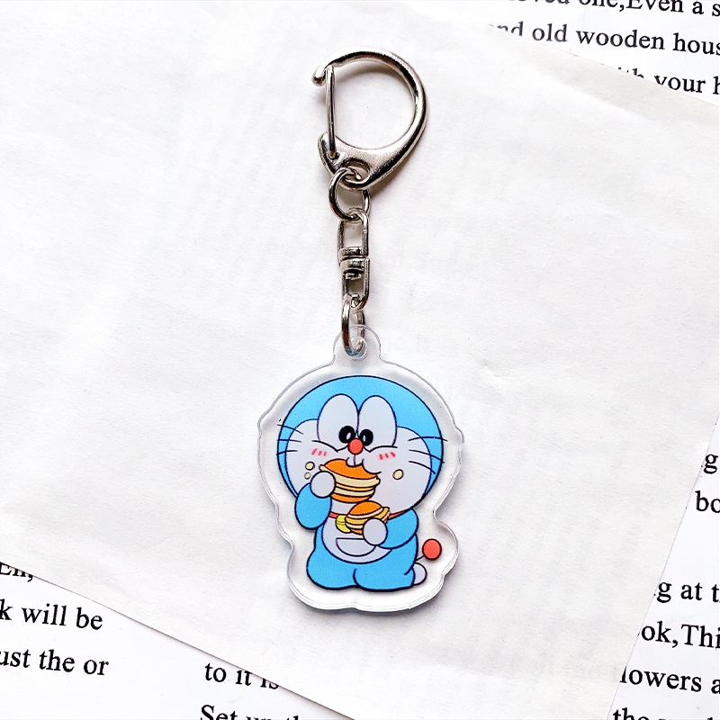 Phim hoạt hình anime acrylic móc khóa Doremon túi mặt dây chuyền Xiaohongshu cặp đôi nổi tiếng internet mặt dây chuyền