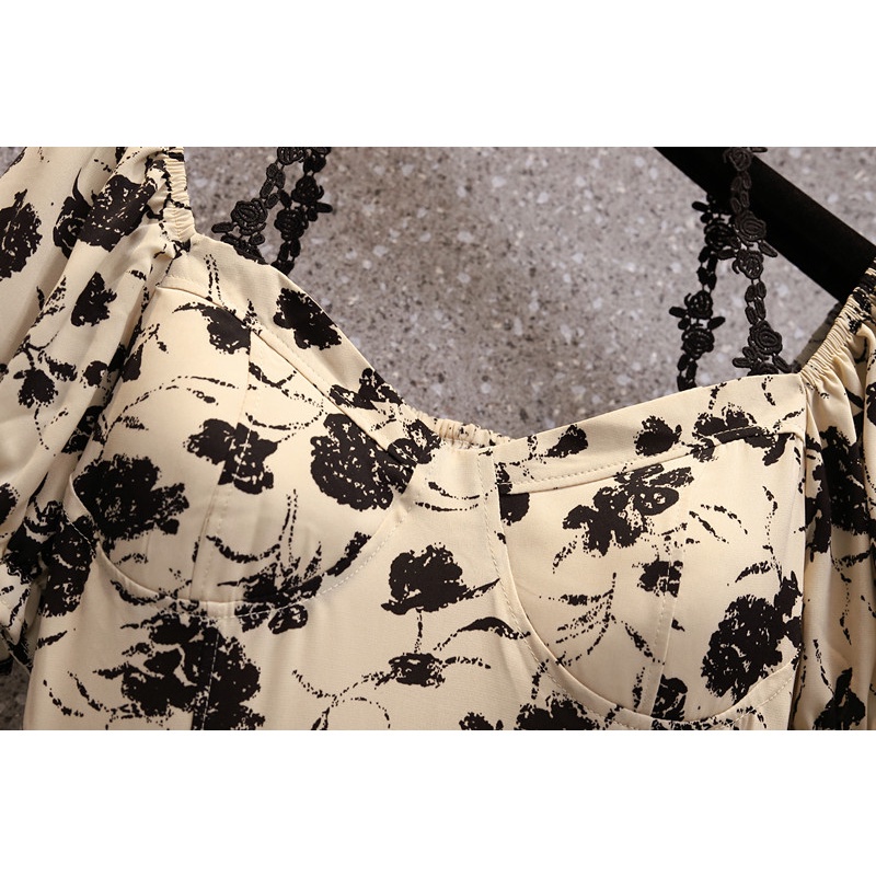 🌸Hàng Order🌸Váy Đầm Bigsize Hoạ Tiết Tay Bồng Dáng Xoè Bo Chun Lưng Trẻ Trung Sang Chảnh🌸Hàng Quảng Châu