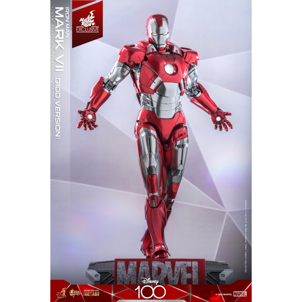 Hàng đẹp Mô hình Hottoys 1/6 MMS-696 D100: Iron-man Mark 7 D100 version cực chất tặng xe