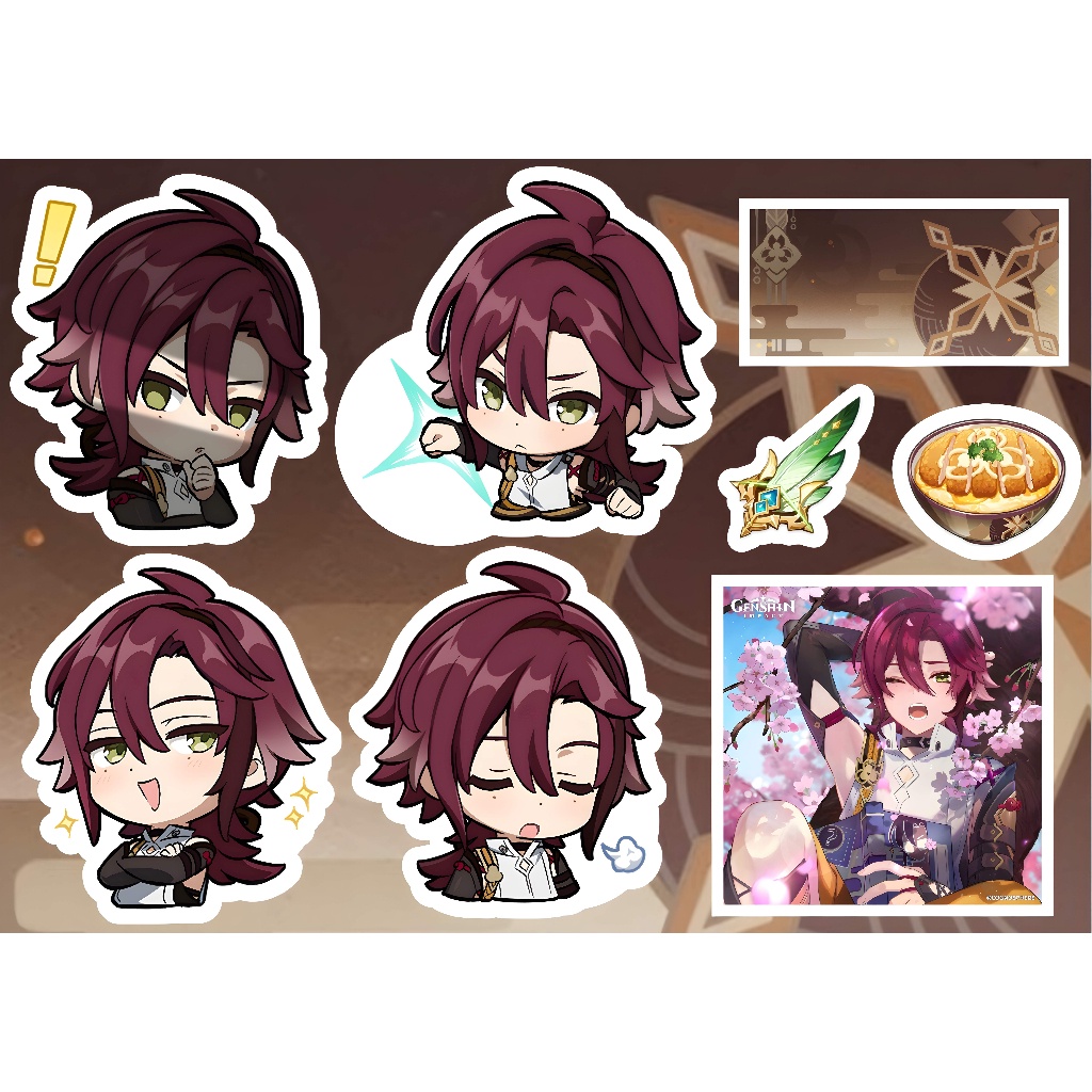 MINI STICKER PACK 🔔  Sticker Pack Genshin Impact A6 Vynil - Cắt Sẵn - Màng Cán Chống Nước - Keo Dán Sẵn
