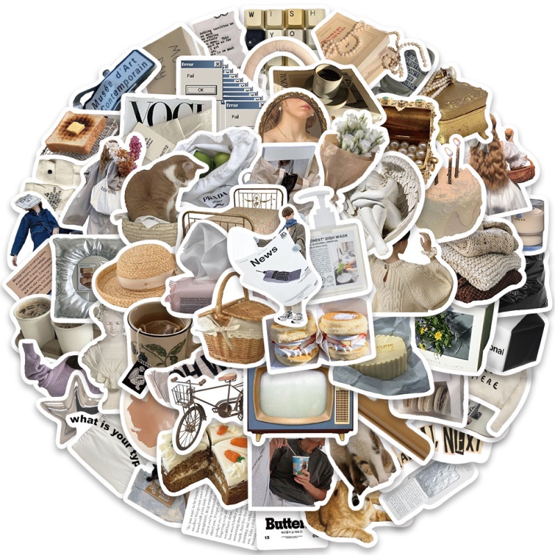 Set 63 Miếng Dán Hoạt Hình Trang Trí Laptop / Cốc Nước / Điện Thoại