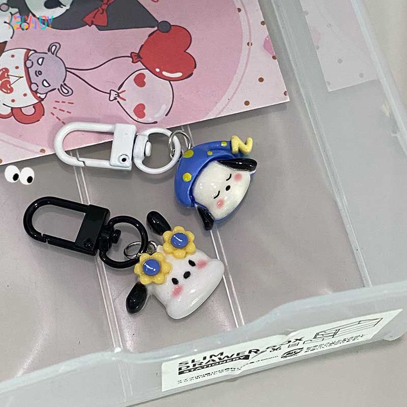 Ice🍓Dễ thương mùa hè buồn ngủ kính râm pacha dog cá tính sáng tạo keychain schoolbag mặt dây chuyền keychain